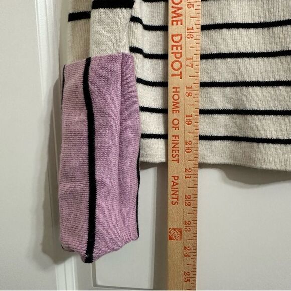 ANTHRO FAYE ALPACA MERINO WOOL STRIPE COLOR BLOCK BOAT NECK SOFT SWEATER XS - Picture 4 of 10